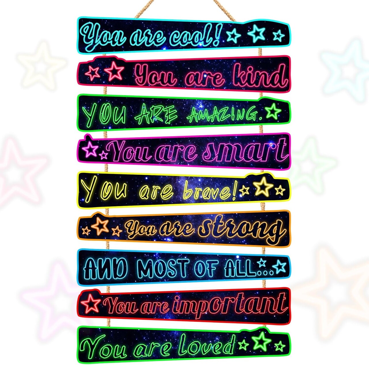 9pcs Gaming Wall Decor – Neon Inspirational Signs for Boys’ Room & Game Room